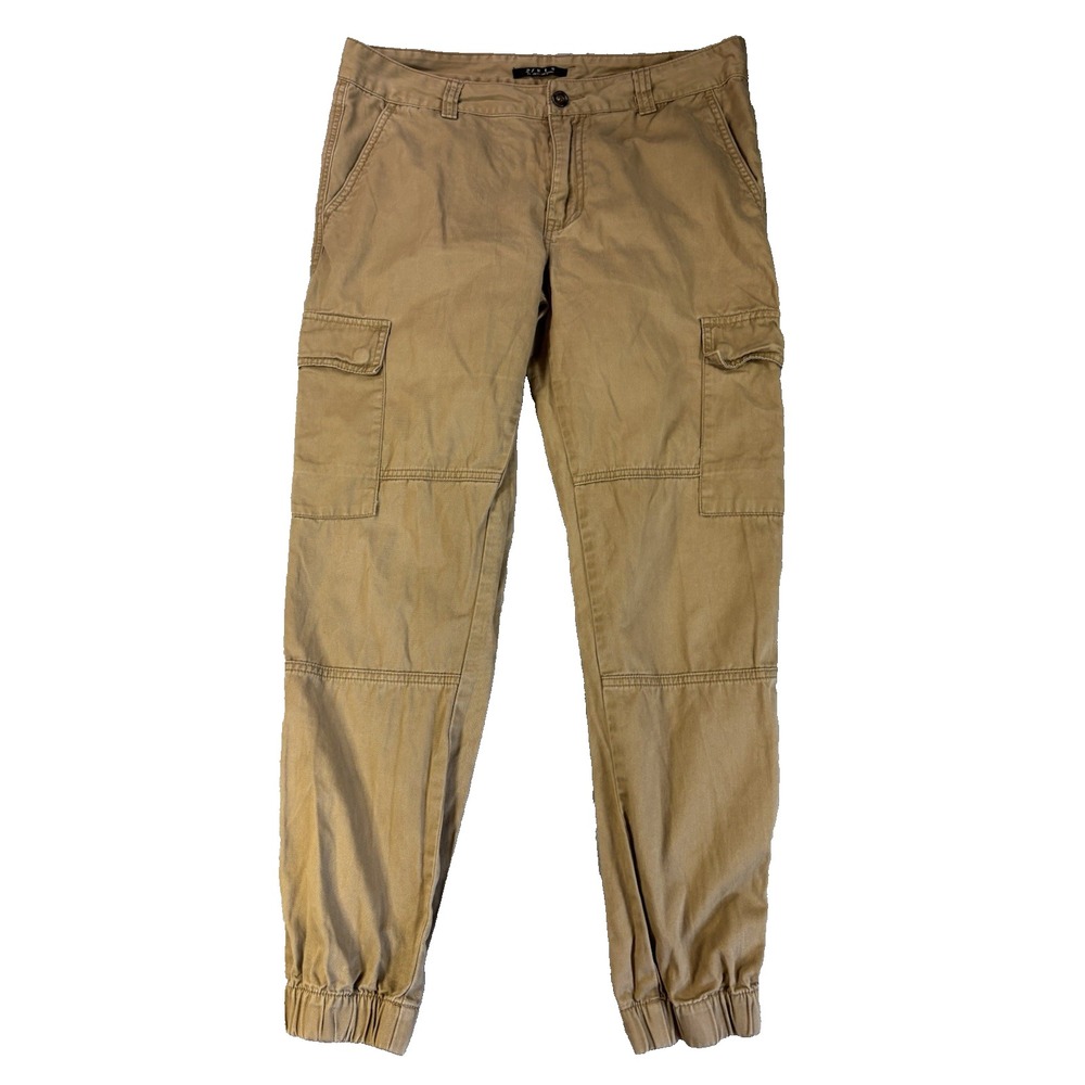 21Men Khaki Cargo Jogger Pants Men's 34 Twill Utility Streetwear Hip Hop Y2K